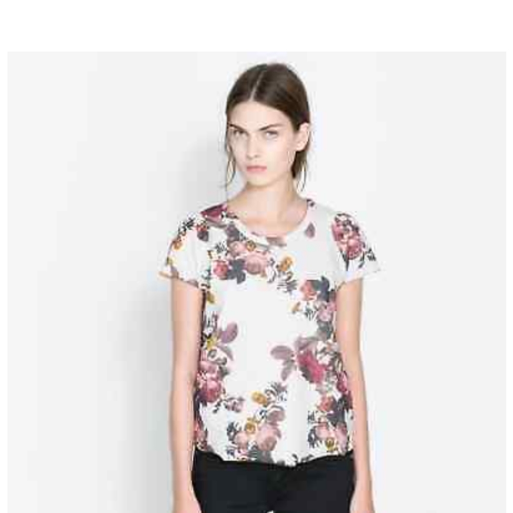 Zara puff sleeve boxy tee